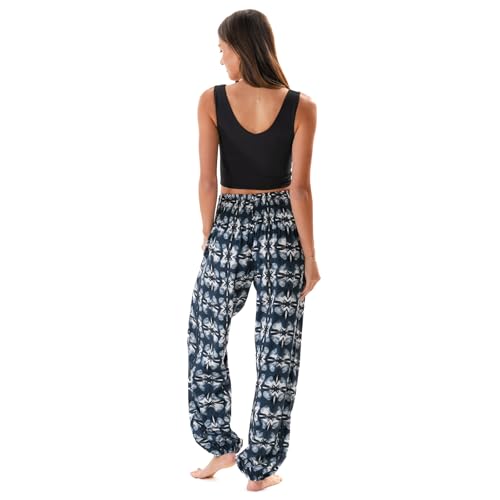 Image of Lotus and Luna Women's Harem Pants Thai Pants for Beach & Lounge High Waisted Flowy Boho Pants Genie Pants Yoga Pants
