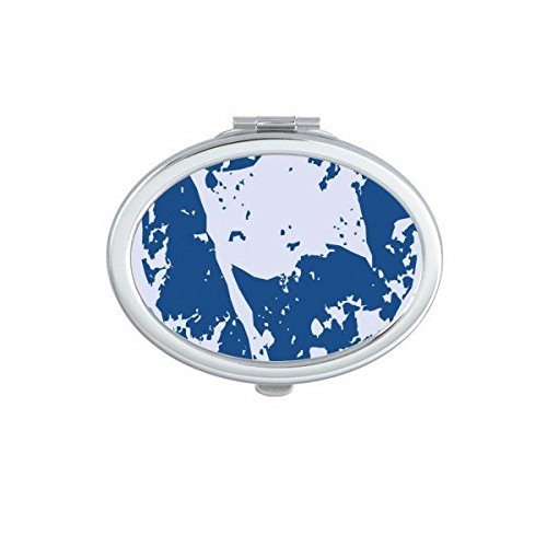 Miroir de poche bleu paix idée cadeau mignon | Petit miroir de maquillage ovale pour faire plaisir