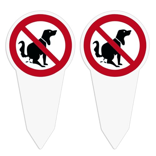 BOULESENM 2 PCS Steckschilder Kein Hundeklo, Kein Hundeklo Schild mit Erdspieß, Schild Hunde Kacken Verboten,Steckschild Hier ist kéin Hundéklo, 30,75 x 15 cm, 2,7 mm Starkes PVC