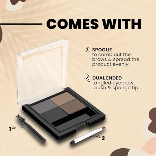 Image of MARS PREMIUM 4 in 1 Eyebrow Powder Cake with Angled Eyebrow Brush and Spoolie | Long Lasting & Waterproof | (8g) SH-7711