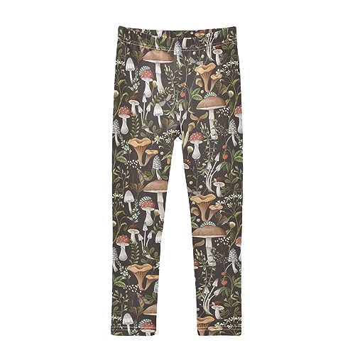 Autumn Mushroom Dragonfly Bugs Girls Leggings Dance Running Workout Yoga Pants