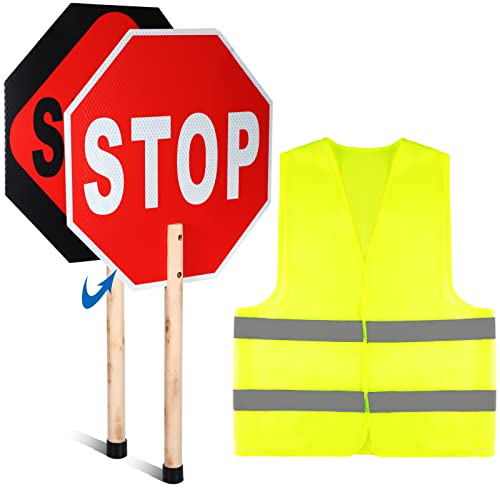 Yahenda Stop Slow Sign and Safety Vest Set
