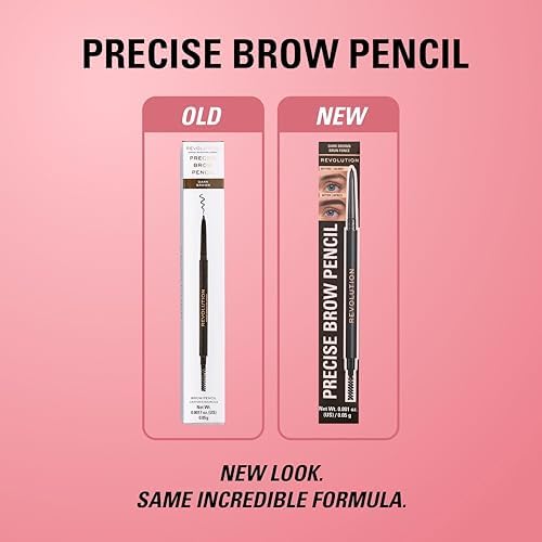 Revolution Precise Brow Pencil, Double-Ended Makeup Tool with Brush for Easy & Ultra Defined Brows and Bold Looks, Dark Brown, 0.05g - View 5
