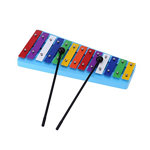 KKmoon 13 Bar Kid's Glockenspiel xilofone nota colorida de instrumento de percussão educacional bri