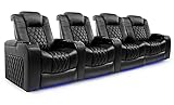 Valencia Tuscany Home Theater Seating | Premium Top Grain Italian Nappa 11000 Leather, Power Reclini