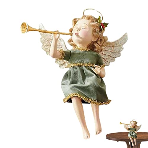 Hearthxy Harz-Engel-Statue-Figur | Liegende Putten Engel Harz Figur | Mini Engel Cherub Weihnachtsschmuck, Baby Mädchen Weihnachtsdekor Geschenke Cover