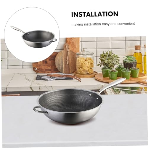 Wok de Acero Inoxidable con Doble Asa y Diseño Panal miniatura 3