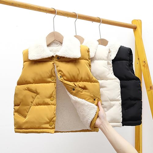 Toddler Boys Fleece Puffer Vest Baby Girls Sleeveless Quilted Down Jackets Winter Warm Button Lightweight Gilet4