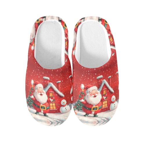 Pantoufles de Père Noël chaudes et moelleuses avec semelle de sécurité