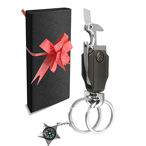 Porte-Clé Ouvre-Bouteille Porte-clés Multifonctions Porte-clés Voiture Porte Clé Décapsuleur Metal avec Boussole Cover