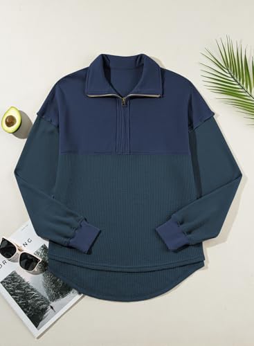 Image of SHEWIN Women Fall Sweatshirt Casual Half Zip Pullover Fall Top 2026 Clothes
