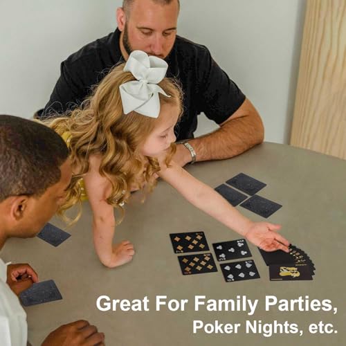 Schwarze Spielkarten, Wasserfeste Pokerkarten, Jolly Karten, Plastik Kartendeck, Black Jack und Rommé Kartenspiel, Canasta, Zauberkarten Set – Bild 7