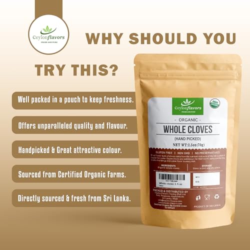 image for CEYLONFLAVORS FRESH AND PURE Organic premium hand picked whole cloves 