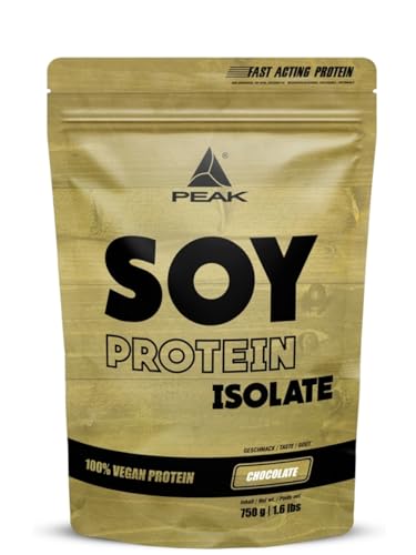 Soja Protein Isolat - 750g Geschmack Chocolate I 25 Portionen I Pulver I Soy I pflanzliches Eiweiß I GMO - free I hoher EAA Gehalt I Muskelaufbau I vegan I glutenfrei
