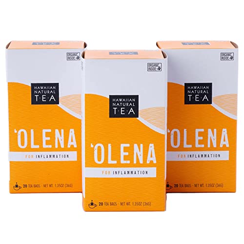 Image of Olena Turmeric Tea, Herbal Green Tea Blend, All-Natural and Antioxidant-Rich Wellness Tea with Ginger and Black Pepper, Vegan and Keto-Friendly, 60 Tea Bags - Hawaiian Natural Tea