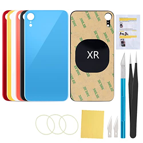 UooFide Rear Back Glass Screen Cover Replacement Compatible with iPhone XR 6.1-Inches All Carriers (Blue)