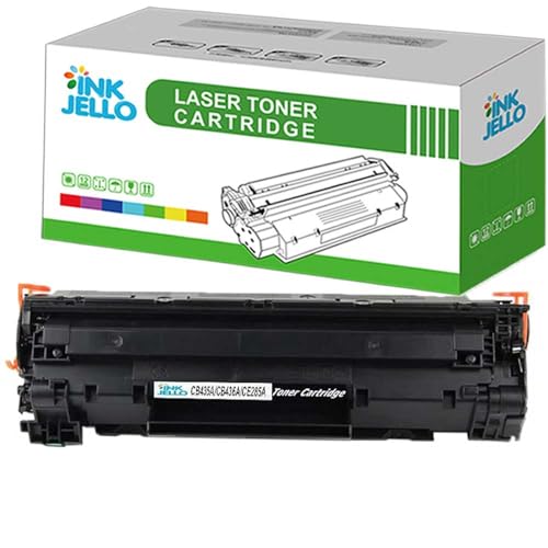 InkJello Compatible Toner Cartridge Replacement for HP LaserJet P1005 P1006 P1007 P1008 P1009 CB435A CB436A (Black)