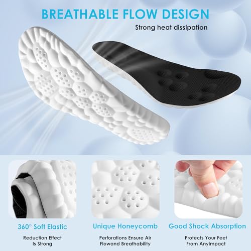 Image of 4D Cloud Steppers Insoles for Men and Women - Shock Absorption Inserts, Soft Anti-Fatigue, Memory Foam Insoles for Shoes, Boots & Sneakers (Black, Men: US 9-12 / Women: US 11-14)