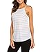 Sherosa Women's Casual Spaghetti Strap Floral Print Tank Tops Camis Shirt (S, Grey & White)