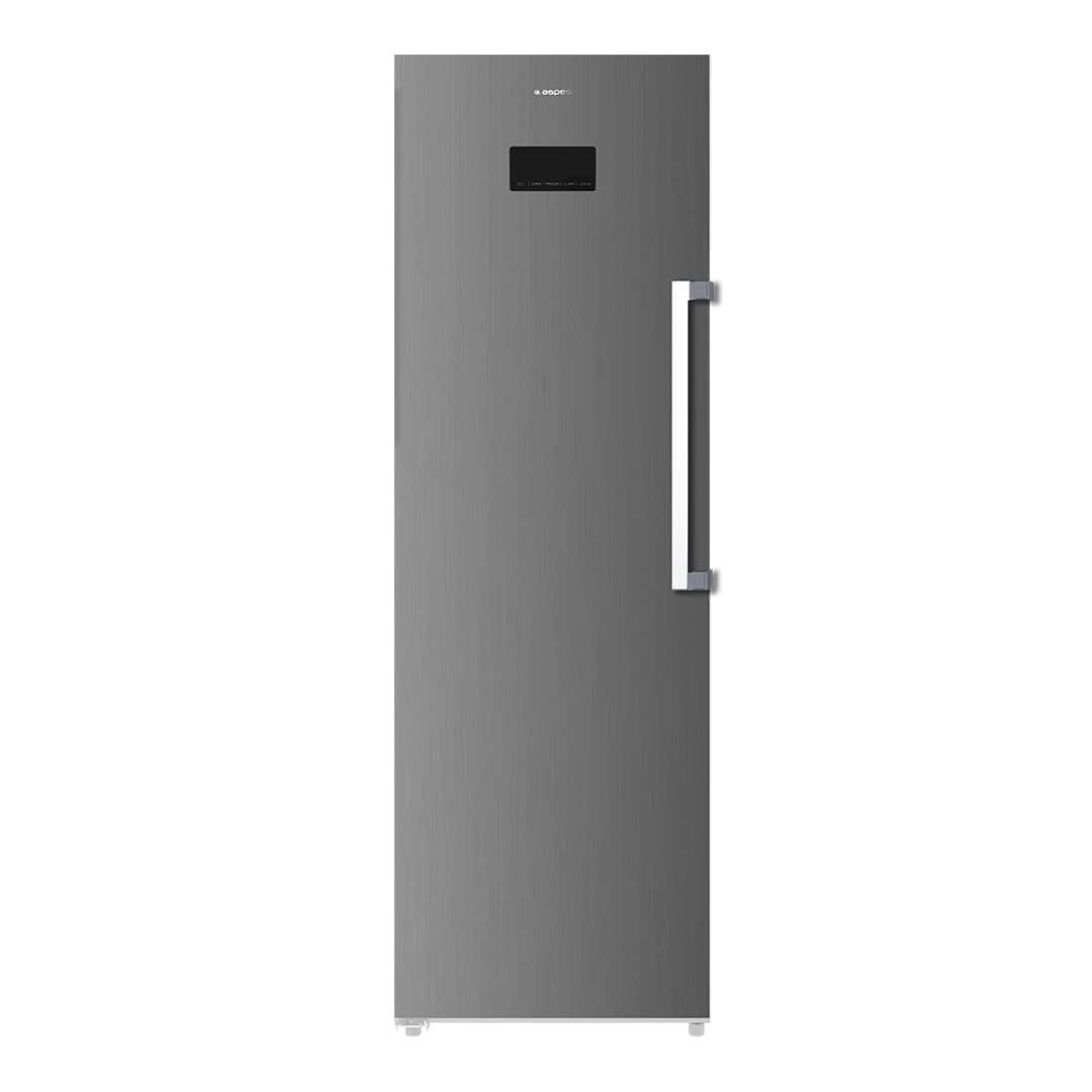 Aspes Congelador Vertical Inox ACV185602ENFDX. Capacidad 274 Litros, Sistema Dual Cooling, 4 Star, Puerta Reversible, Modo Super Congelación, No Frost, Puerta Abatible, Bajo nivel Sonoro, Clase E