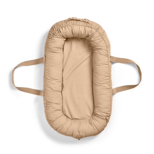 Elodie Details Babynest Kuschelnest Tragbare Babynestchen Neugeborene Kokon für Babys und Säuglinge, Waschbare Reisebett Baby Nestchen 100% Baumwoll 78x45 cm – Pure Khaki