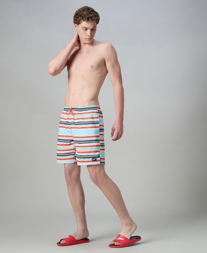 Image of Speedo Men's 4 Way Flex Essential Printed Watershorts with Side Pockets | Water Repellent | Internal Drawcord | Wide Waistband Swimming Trunks