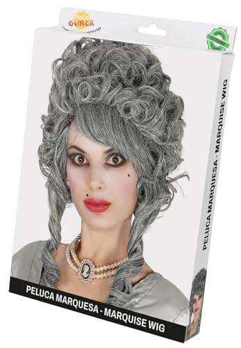 FIESTAS GUIRCA | Perruque Marquise Grise (Taille Unique) - Accessoire de Costume pour Halloween et Carnaval - Idéal pour Fêtes d'Époque et Célébrations...