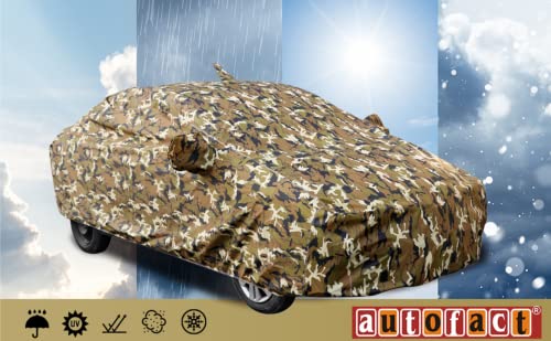 Image of Autofact Waterproof Car Body Cover Compatible with Volkswagen Ameo (2016 to 2018) with Mirror and Antenna Pockets (Camouflage Design)