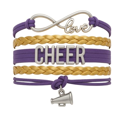 Sportybella - Cheer Bracelet- Cheerleading Charm Infinity Bracelet- Cheer Jewelry - Gift For Cheerleader, Cheer Team.