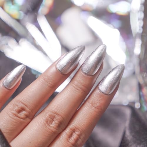 Image of NM NAILS & MORE NAILS & MORE Argan Oil Infused Gel Shine Finish Nail Polish Long-Lasting Quick-Dry Formula Chip Resistant High Shine Enamel For Women Vegan Cruelty Toxin Free (Metallic Silver), 10 ml