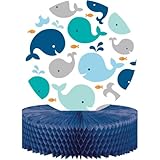 Creative Converting 324423 Whale Centerpiece, 12" x 9", Blue
