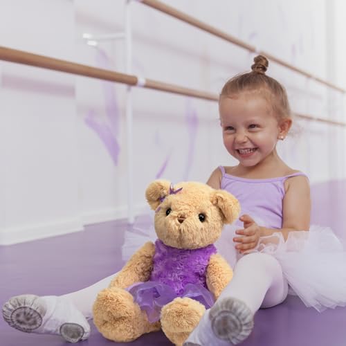 WENMOTDY Ballerina Teddy Bear Stuffed Animal Cute Plush Bear in Tutu Skirt Birthday Dance Recital Gifts for Girls Kids 21’’ Purple by WENMOTDY - Used condition - Image 2