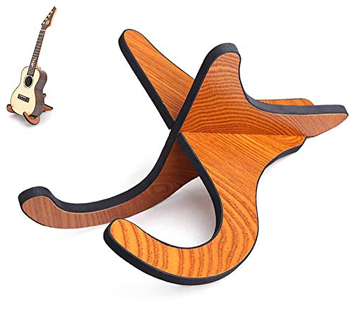 Miystn Miystn Soporte de Madera para Ukelele, Soporte Portátil para Instrumentos Musicales, Soporte para Violín, Mandolina, Ukelele, Banjo(1 Par, Color A) Cover