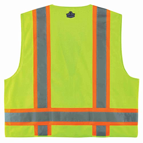 Ergodyne Unisex Two-Tone Class 2 Two Tone Surveyors Vest, Lime, 4X-Large-5X-Large Us #TOP1