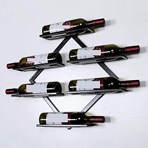 Soporte para botellas de vino de hierro negro para pared miniatura 3