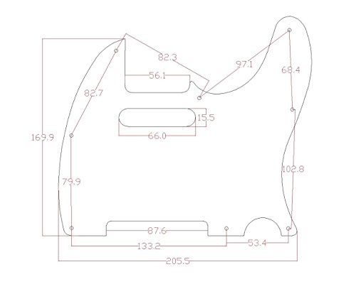 Pickguard Tele Kaish Noir 3 Plis pour Remplacer une Plaque Usée - 6