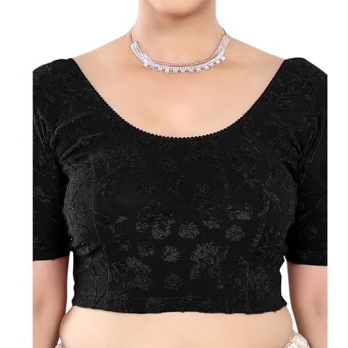 Image of Stay On Trend: Fashion Readymade Blouses for Women,Round Neckline Terry Jacquard Fabric.