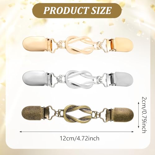 Image of Tyqour 3 Pcs Sweater Vintage Dress Clips Dress Cinch Waist Cincher Clip for Women Elegant Cardigan Clip Set Perfect Clothing Accessory for Sweaters, Shawls and Dresses