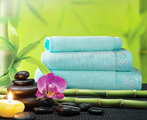 Image of Spread Spain Bamboo Hand Towel, Ultra Soft, Absorbent & Quick Dry, 360 GSM, Towel for Daily use, Gym, Pool, Travel, Sports and Yoga, 40cms x 60cms, Pack of 1 (Mint)