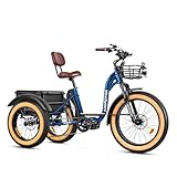 1500W Peak Mid-Drive Motor: Grandtan Turbo electric trike for adults has 1,000W mid-drive motor for 32% more stability. It can reach up to 20mph speed and 160 NM torque, which gives it a 50% advantage in hill climbing ability, comparing with Grandtan...