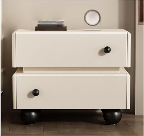 Minimalist White Nightstand with 2 Drawers - Versatile Side Table for Bedroom, Living Room, and Office - Stylish Wooden Bedside Table, Perfect for Any Space