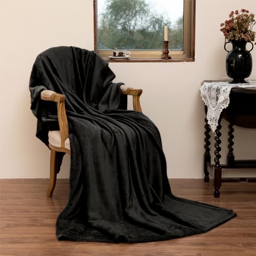 Good Nite Kuscheldecke Flauschig, Decke Tagesdecken Sofadecke XXL Wohndecke Fleecedecke 200x230cm Schwarz Soft Warme Decken, Fluffy Blanket