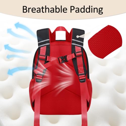 abshoo Kindergarten Backpack for Boys Preschool Backpacks School Bookbag for Kids 2-6(Red and Black) by abshoo - Used condition - Image 4