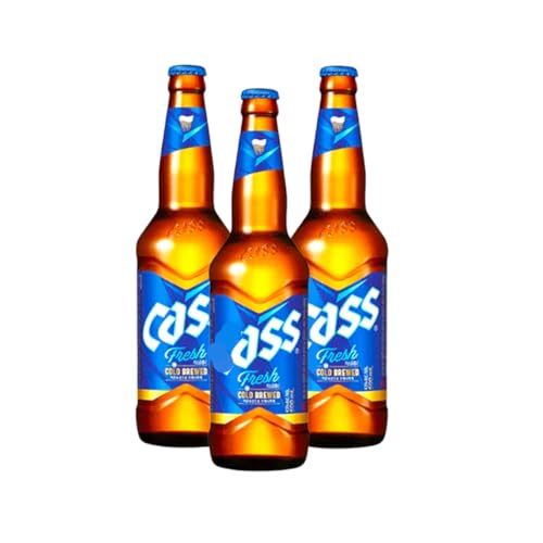 YIJIA | Cerveza Pack 3 Botellas x 33 cl | Auténtica Cerveza Cass Fresh Con Sabor Suave