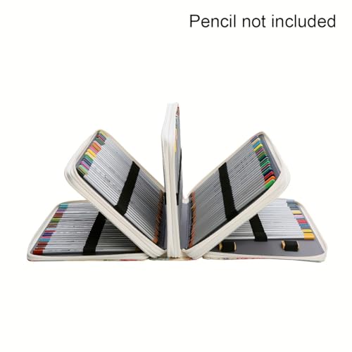 Image of 200 Slots Colored Pencil Organizer - Waterproof Deluxe PU Leather Pencil Case Holder for Watercolor Pens or Markers, Portable Travel Art Supplies Organizer