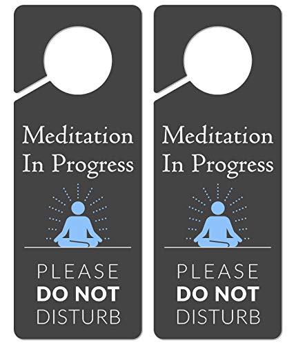 2 Pack Meditation Door Hanger, 9.3'x3.5' PVC Plastic, Do Not Disturb Sign for Room