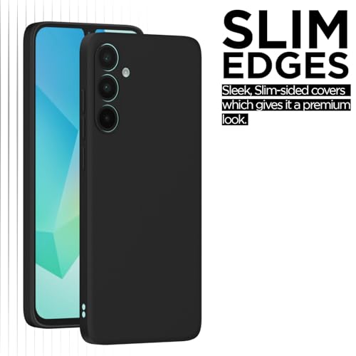Image of Outlouders Back Cover for Samsung Galaxy A56 5G | Camera Protection | Durable Soft Matte Silicone Bumper Case (Black)