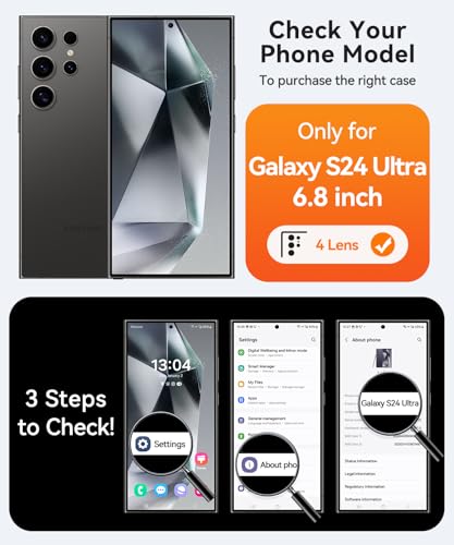Image of CANSHN Designed for Samsung Galaxy S24 Ultra Case Clear [Full Camera Protection] [Compatible with MagSafe] Non-Yellowing Shockproof Protective Phone Cover 6.8 Inch - Clear