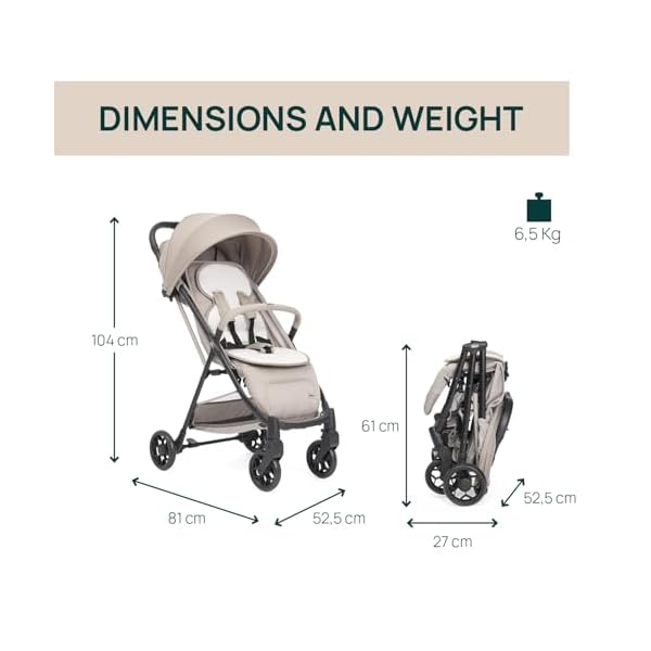 Chicco Kinderwagen Taormina, Ab Geburt bis 22 Kg, Praktisch und leicht, Zusammenklappbarer Buggy, Kinderbuggy, Einhandverschluß, Verstellbare Rückenlehne, Fußstütze, Verdeck, Beige