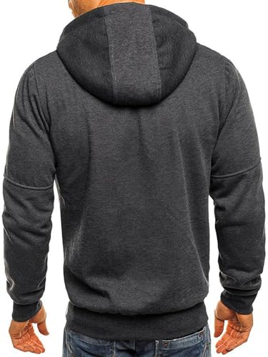 Men's Zip Up Fleece Hoodie Lightweight Sweatshirt Long Sleeve Sports Hooded Jacket with Zipper Pockets3